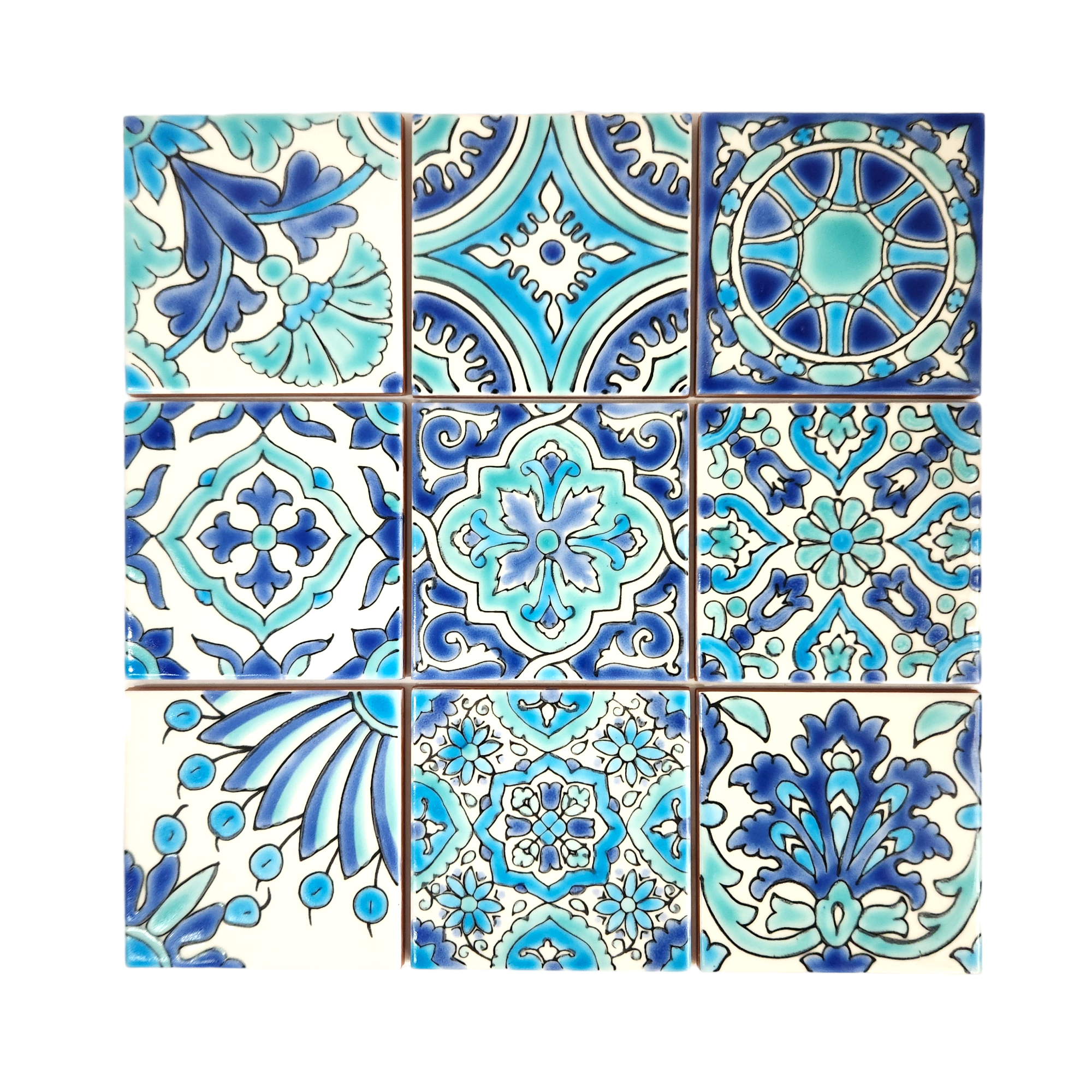 Patchwork Vert Eau 4"x4"