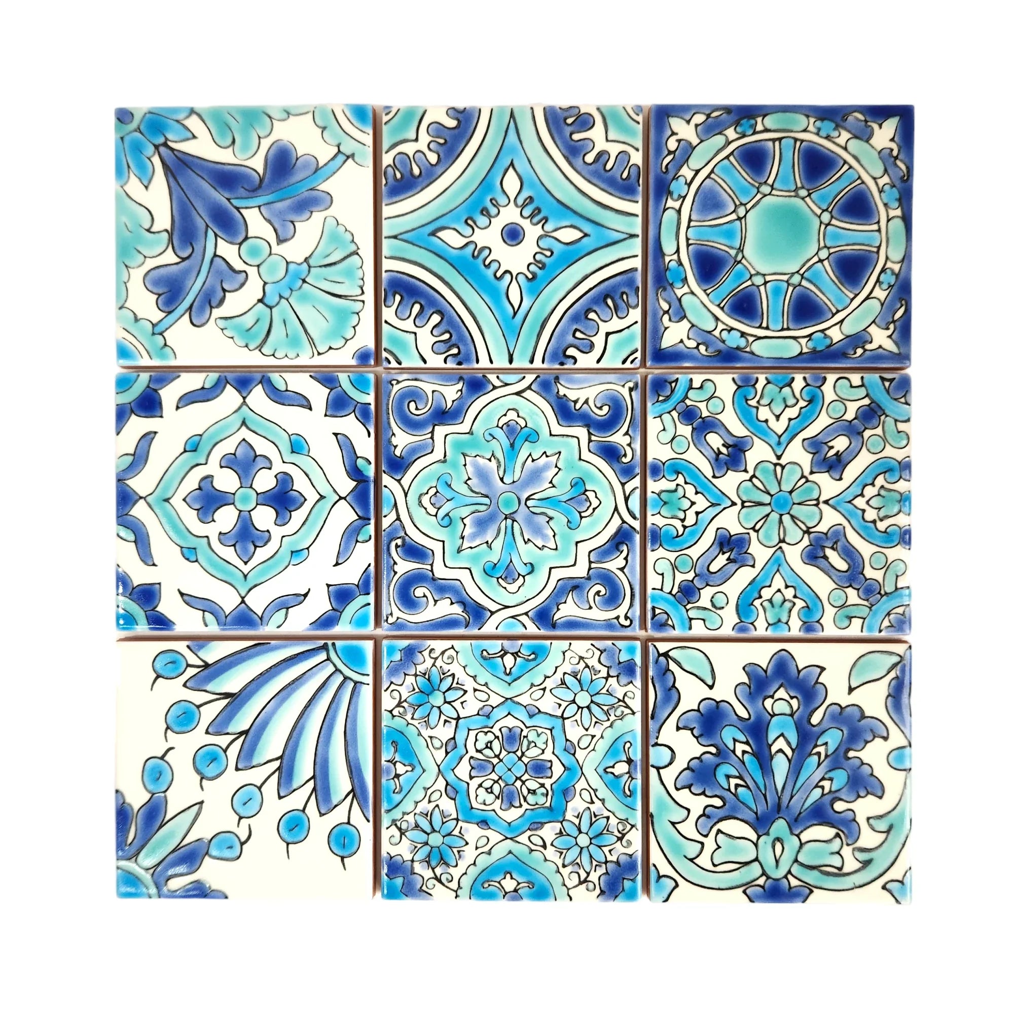 Patchwork Vert Eau 4"x4"
