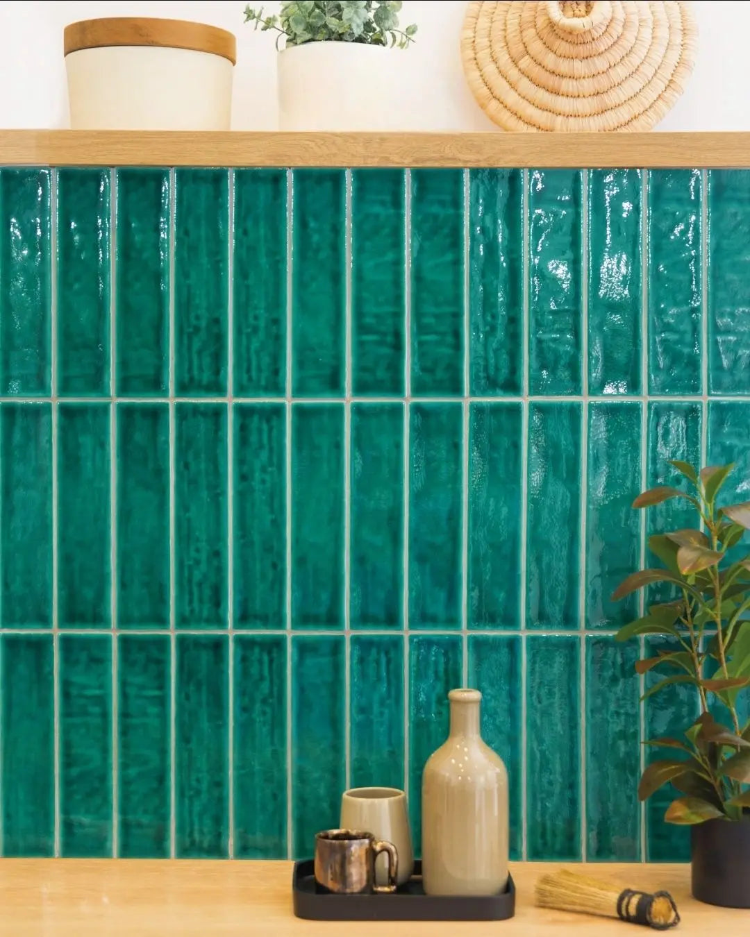 Forest Green - Crackled 10" x 2.5" SoukiTile